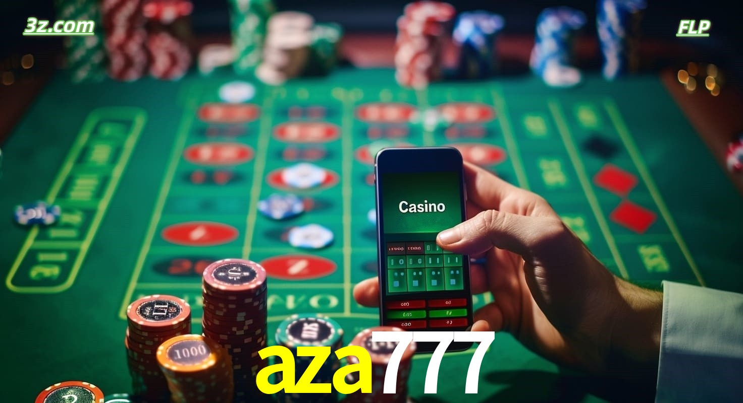 Cassino online móvel aza777 com apostas em roleta e fichas de pôquer