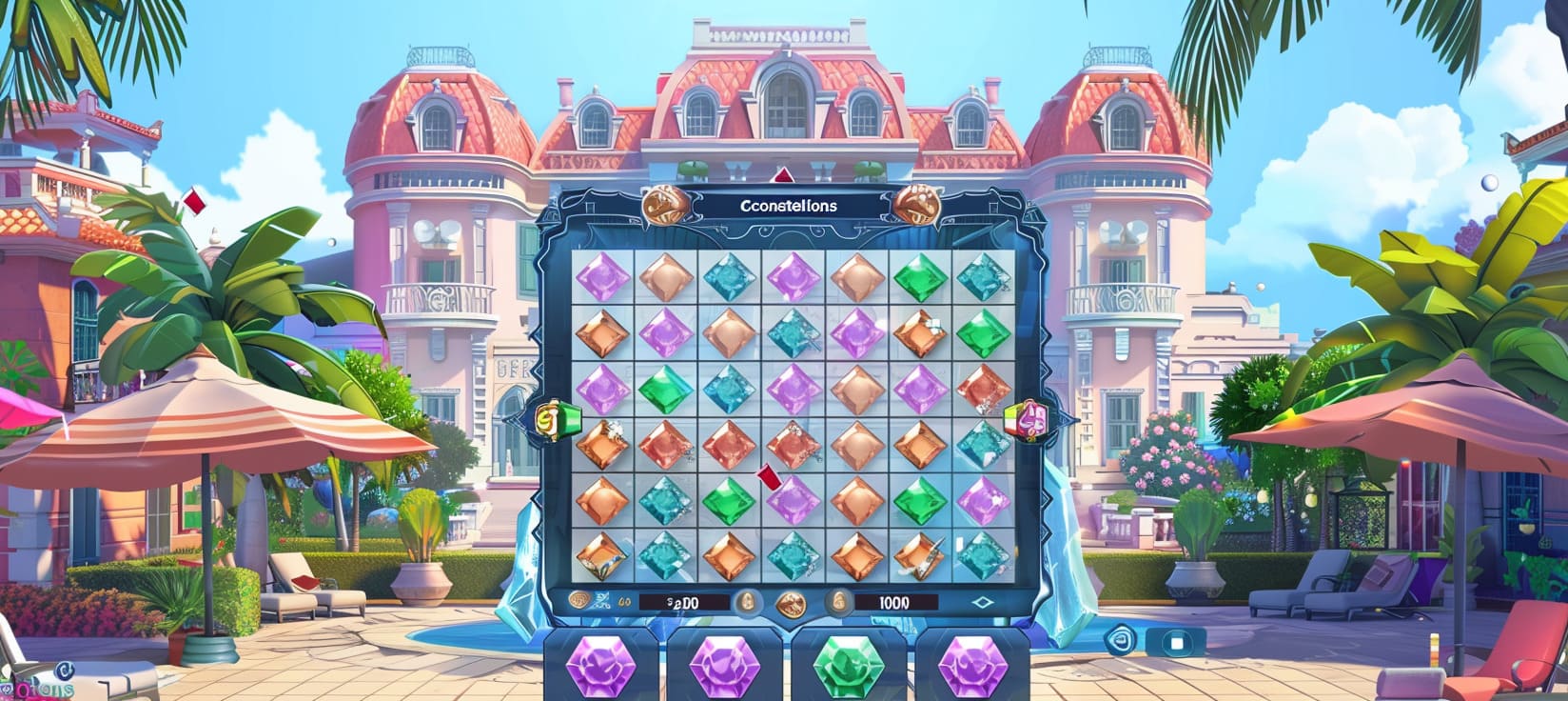 aza777 Constellations slot game cassino online com pedras preciosas